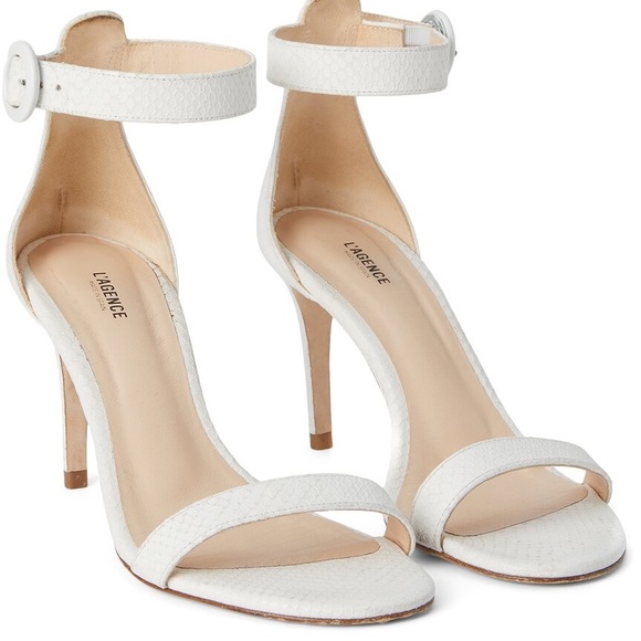 L’agence Giselle leather white ankle strap - Picture 1 of 4